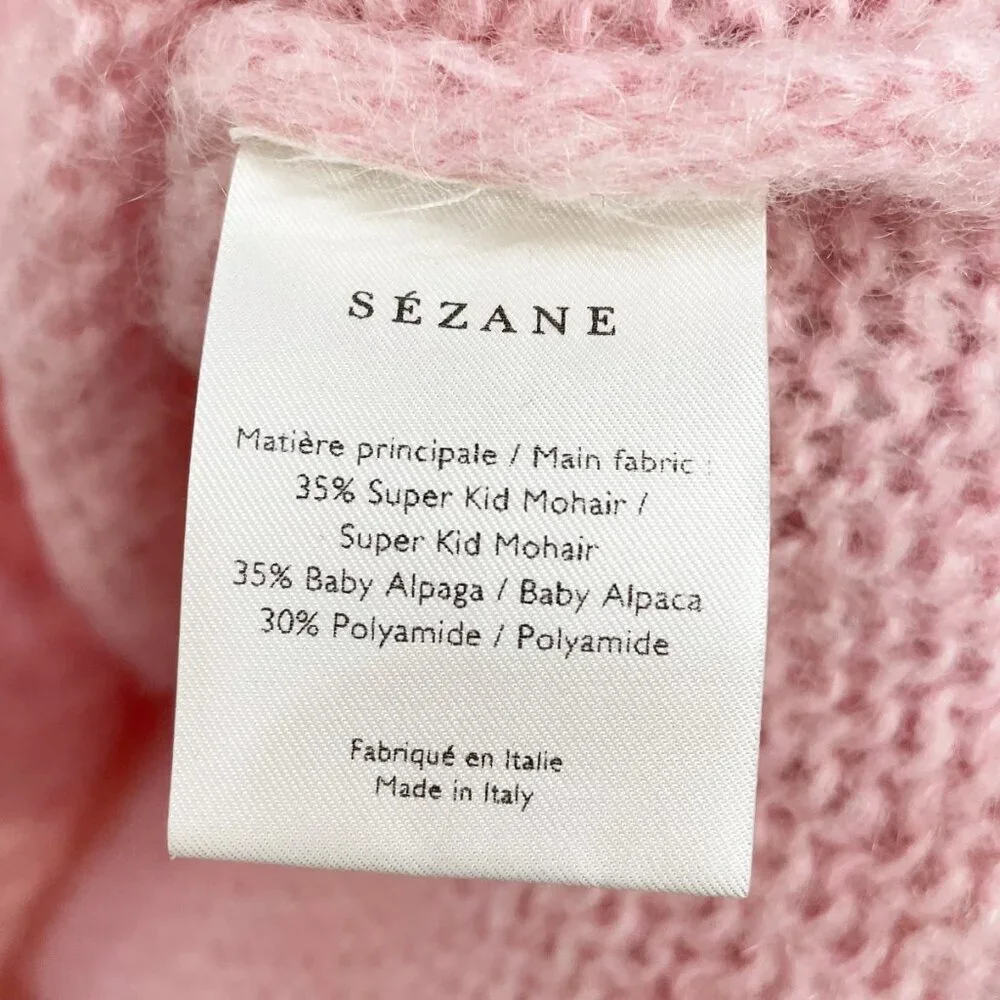 EUC Sezane Chuck Mohair Alpaca Crewneck Sweater Pink Small - Picture 5 of 6